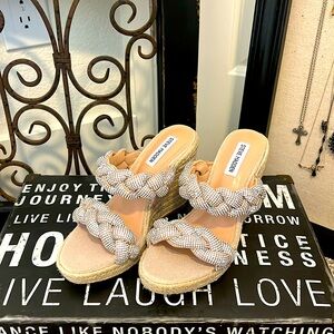 STEVE MADDEN HIGH HEAL RHINESTONE SANDALS